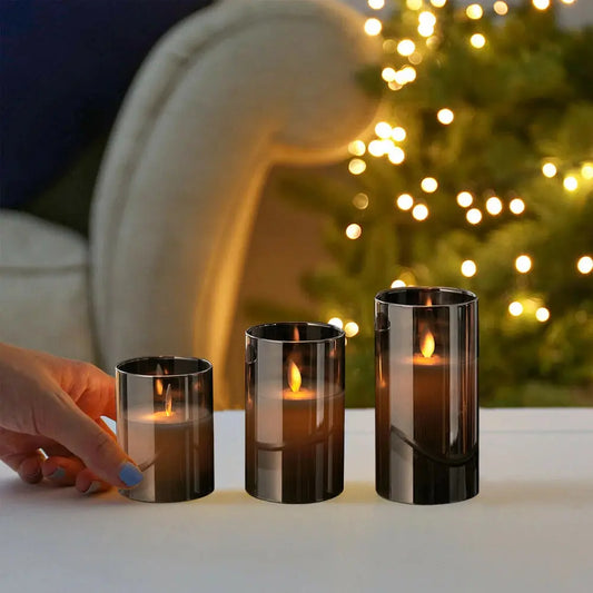 Set of 3 Battery Operated LED Candles with Remote Furnish Wise