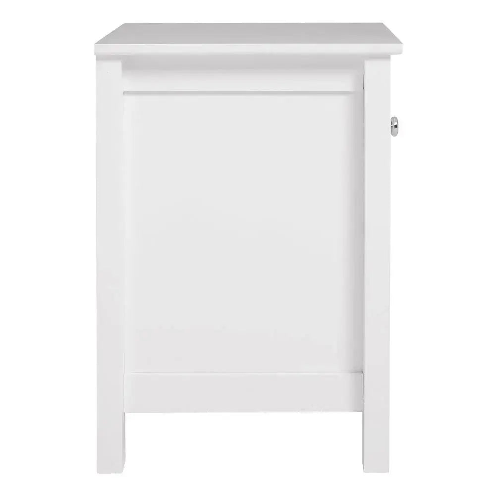 White Small Side Table with Drawer Furnish Wise