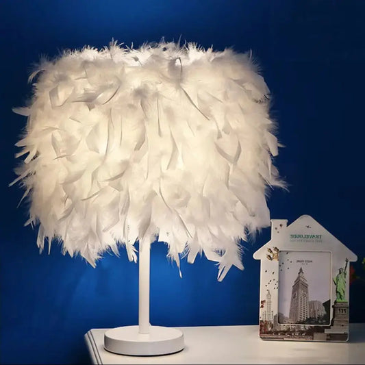 White Feather Table Lamp Furnish Wise
