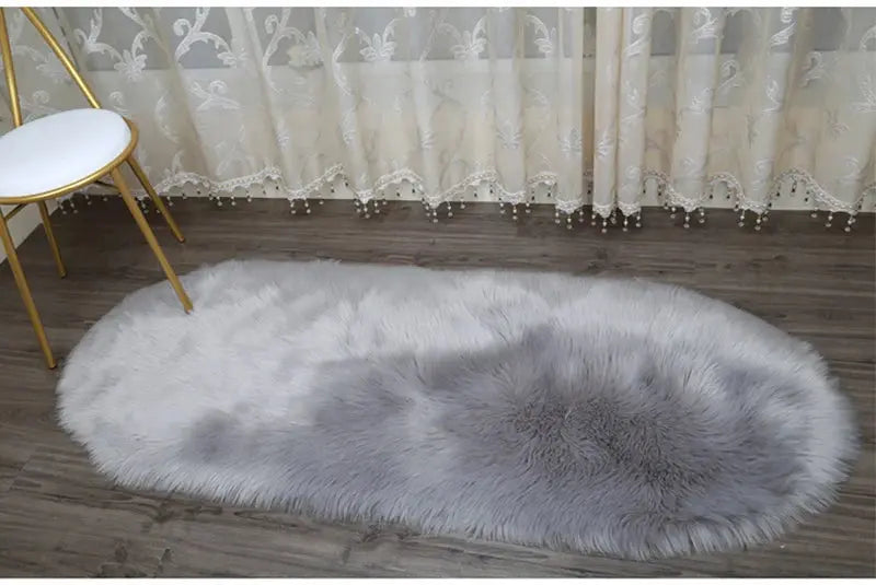 Fluffy Imitation Wool Area Rug Furnish Wise