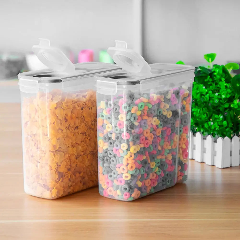 4Pcs 4L Plastic Dry Food Storage Container with Sealed Lid