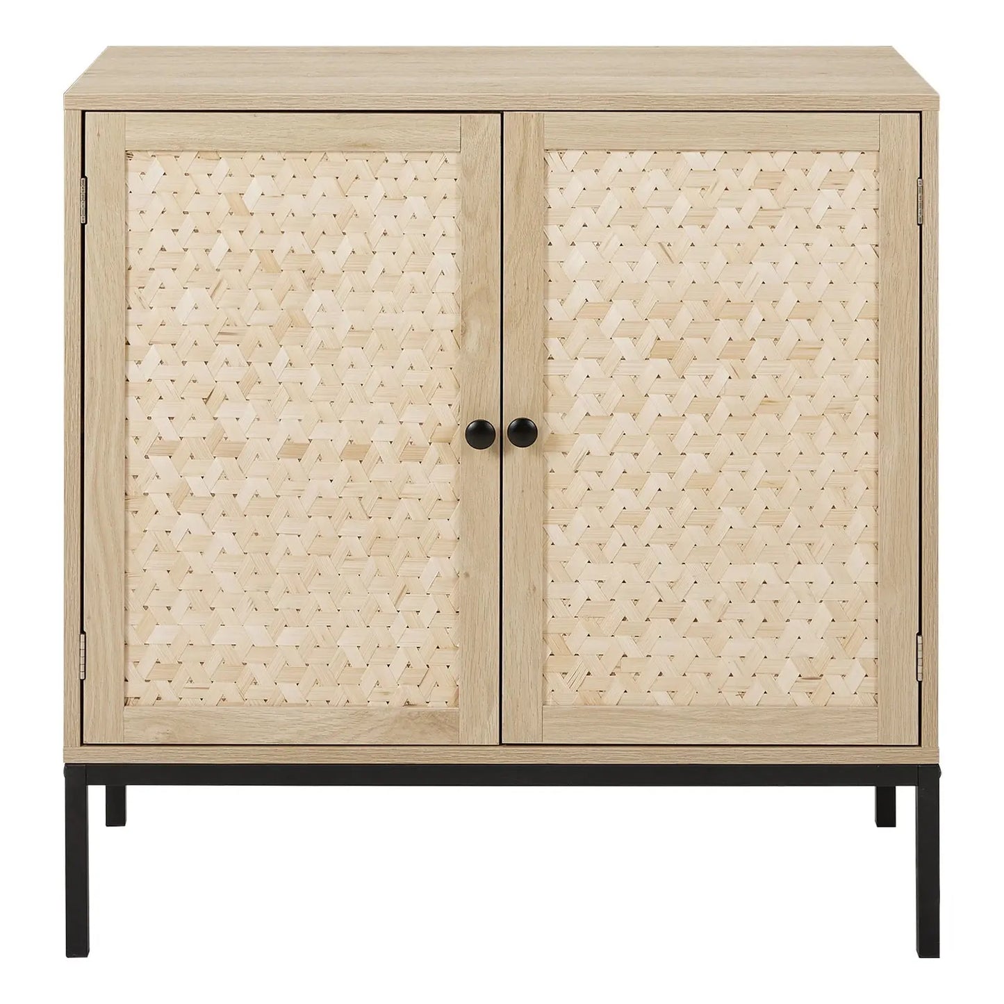 Rustic Bamboo Sideboard with Woven Doors