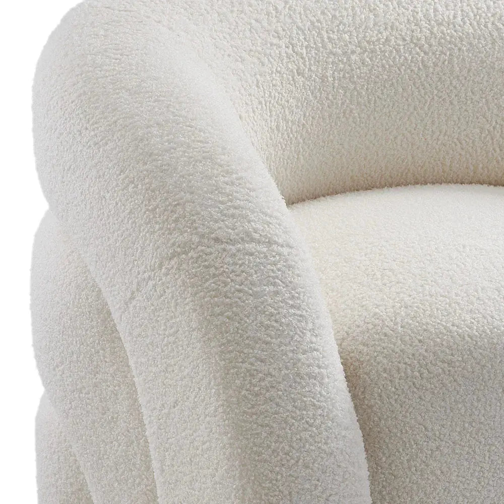 Nordic Upholstered Curved Snug Accent Chair