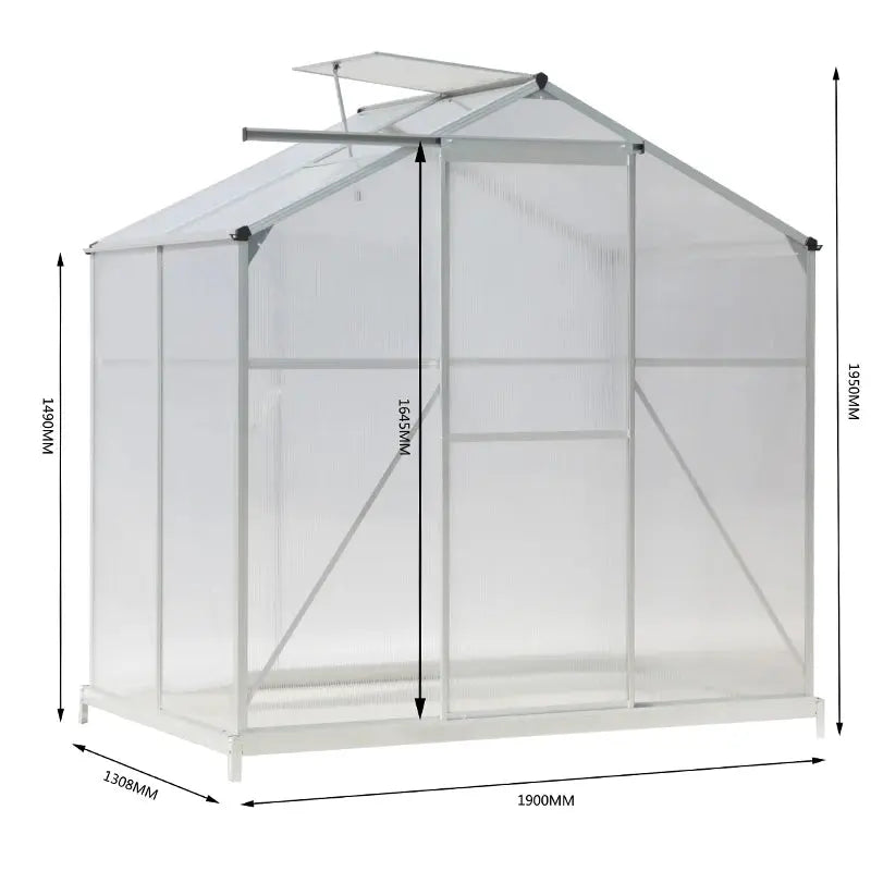 Premium Aluminium Hobby Greenhouse with Sliding Door Furnish Wise