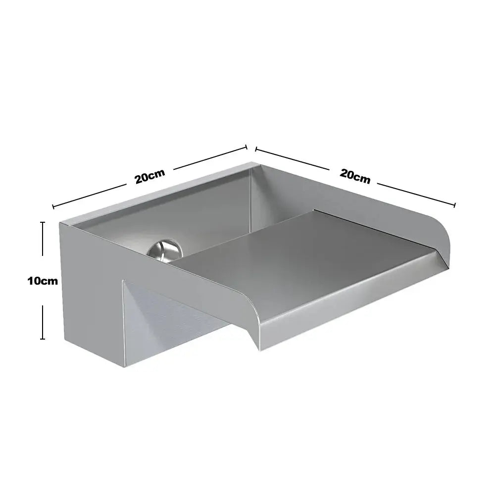 Silver 20cm Stainless Steel Waterfall Pool Fountain