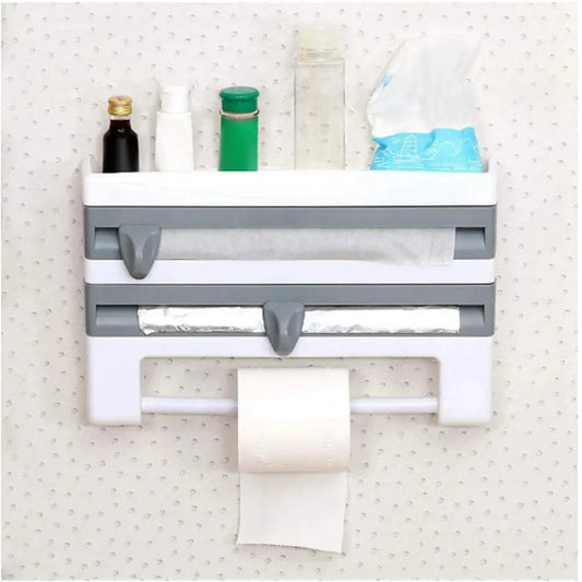 Wall Mounted Kitchen Cling Film Foil Roll Holder Dispenser Furnish Wise