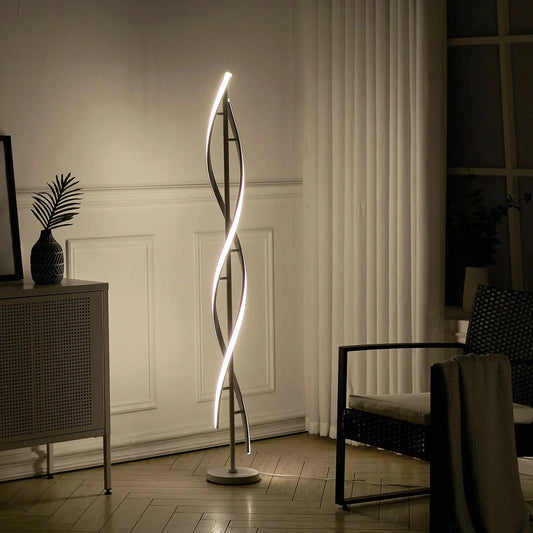 White Modern LED Floor Lamp for Living Room Furnish Wise