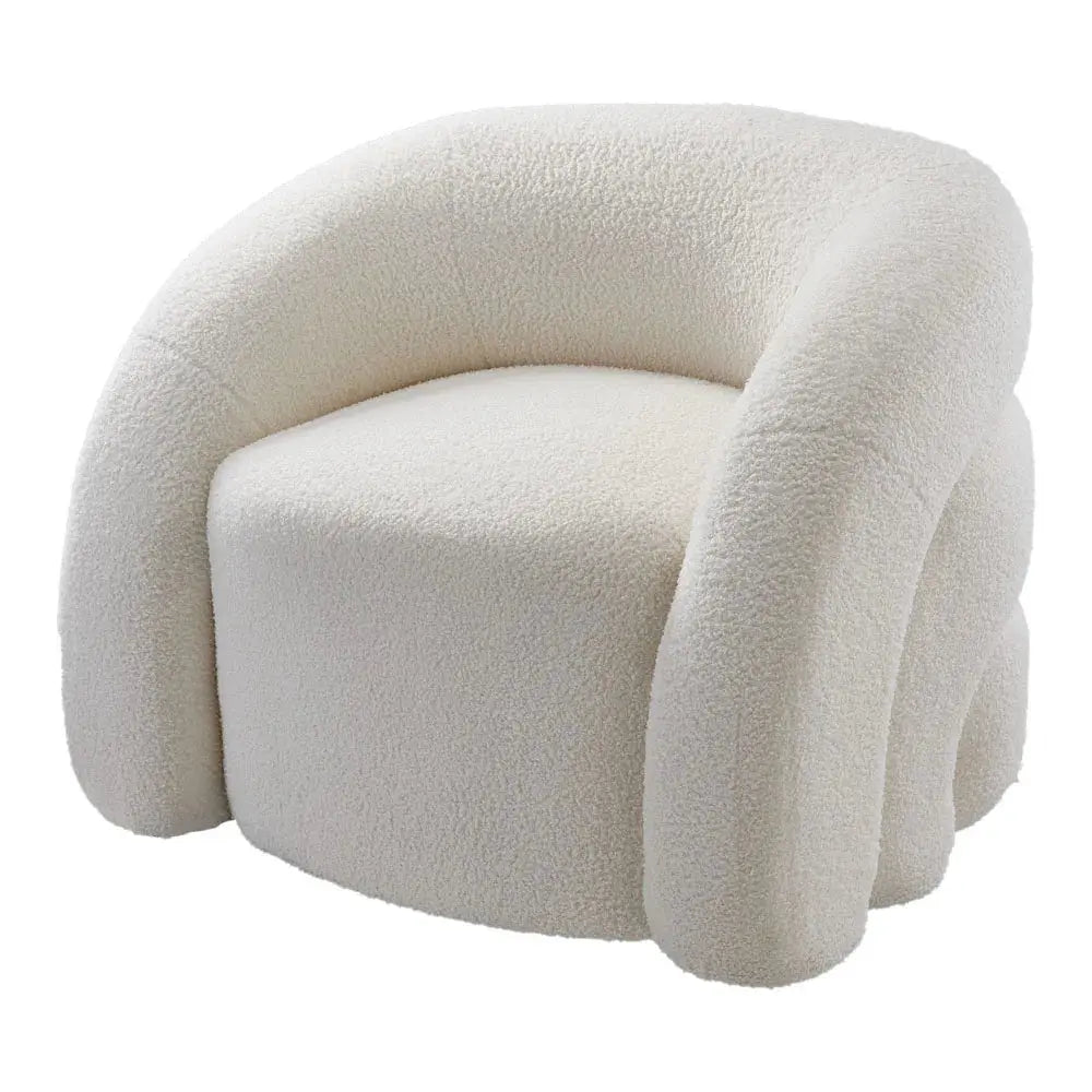 Nordic Upholstered Curved Snug Accent Chair