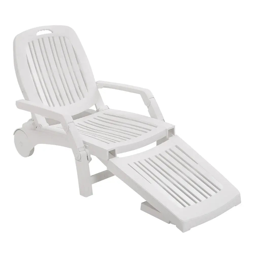 Outdoor Plastic Folding Leisure Chair with Wheels Furnish Wise
