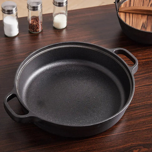 Black Pre-Seasoned Cast Iron Pan Furnish Wise