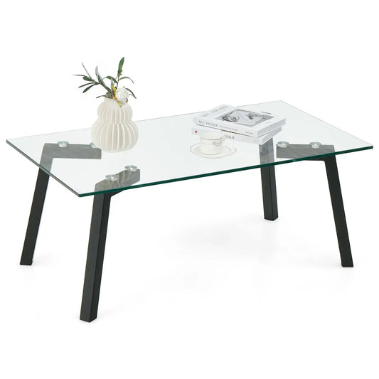 Modern Centre Table with Heavy-duty Metal Frame Furnish Wise