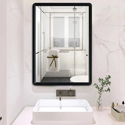 Modern Rectangle  Frame Mirror with No Drilling, 48X63CM Furnish Wise
