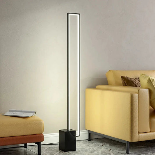 Black Rectangular LED Floor Lamp Furnish Wise