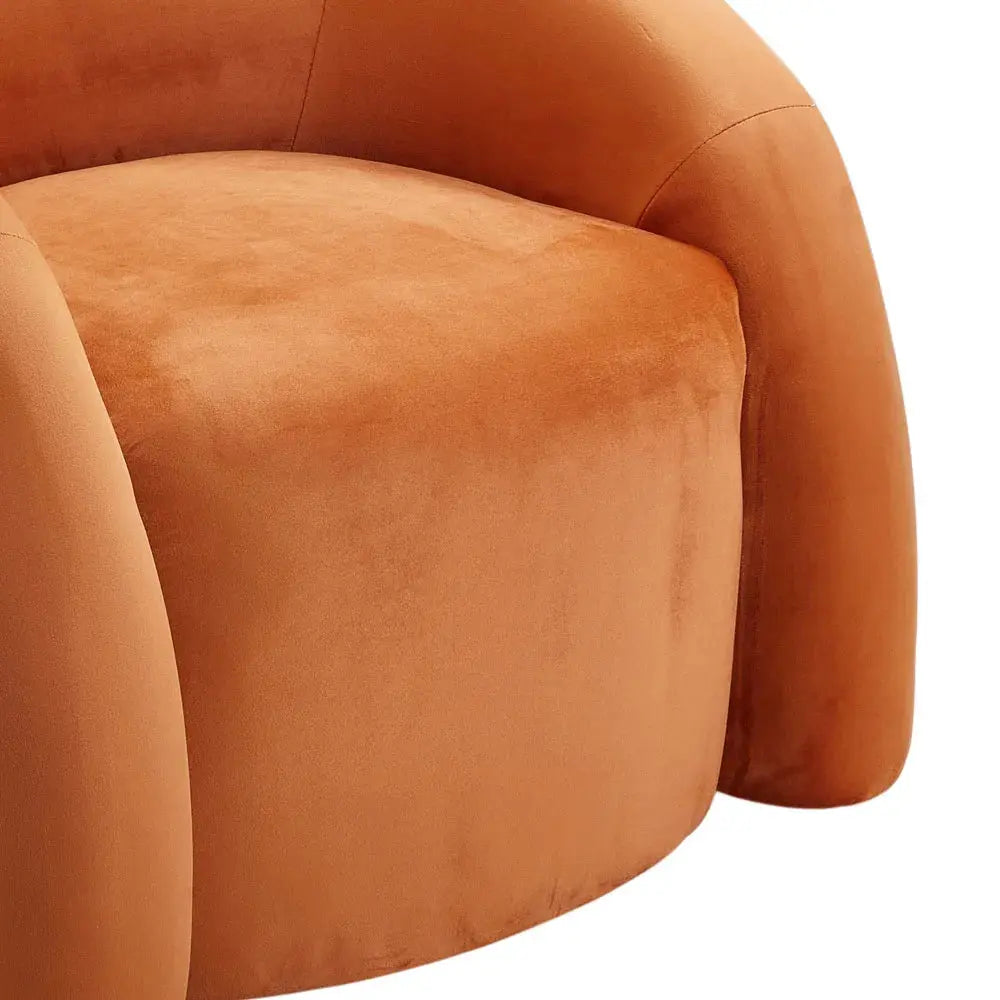 Nordic Velvet Upholstered Curved Armchair