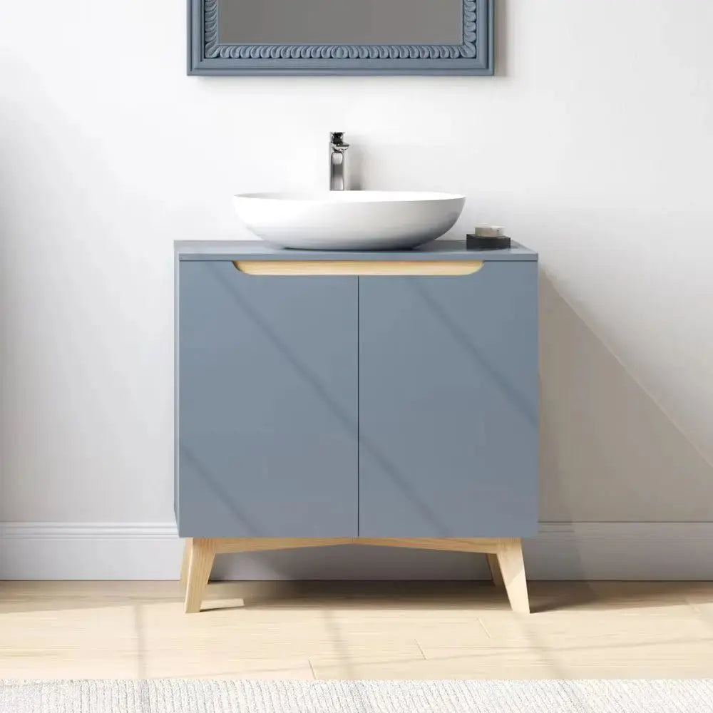 Grey Freestanding Under Sink Storage Cabinet Furnish Wise