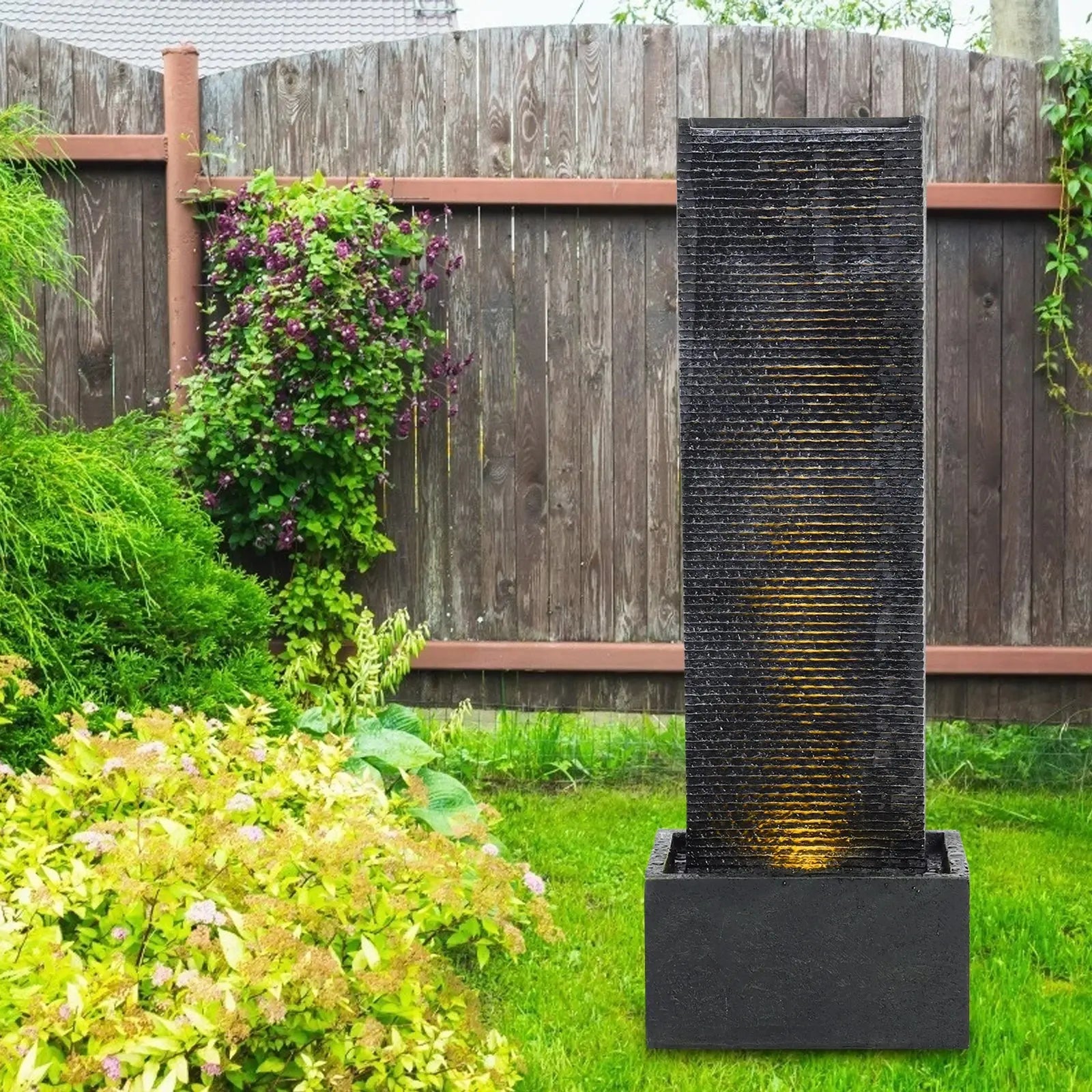 Wall Standing Water Feature Fountain, Stone Furnish Wise