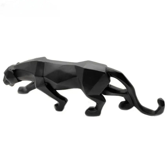 Large Size Panther Statue Animal Figurine Abstract Geometric Style Resin Leopard Sculpture Home Office Desktop Decoration Crafts Furnish Wise