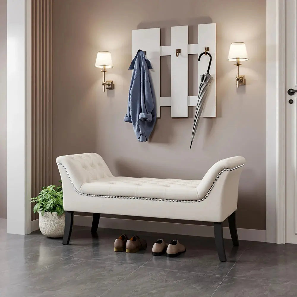 Modern Design Velvet Button Bench