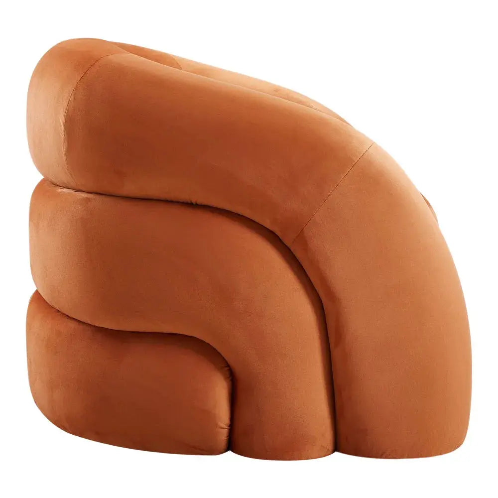 Nordic Velvet Upholstered Curved Armchair