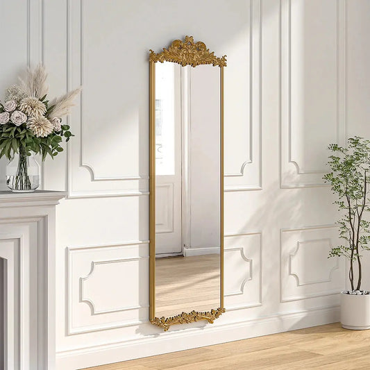 Antique Gold Metal Ornate Mirror Furnish Wise