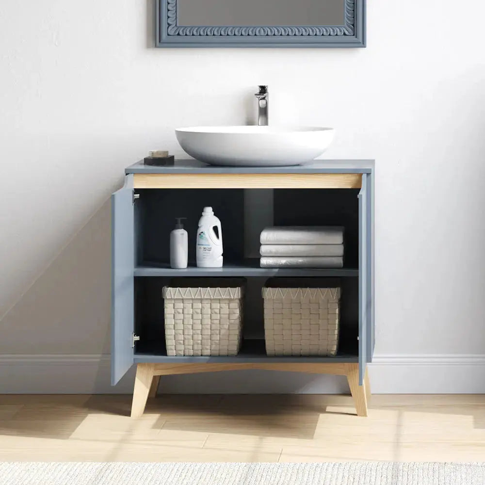 Grey Freestanding Under Sink Storage Cabinet Furnish Wise