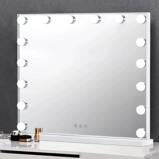 Large Makeup Dressing Table Mirror With LED Dimmable Lights Furnish Wise