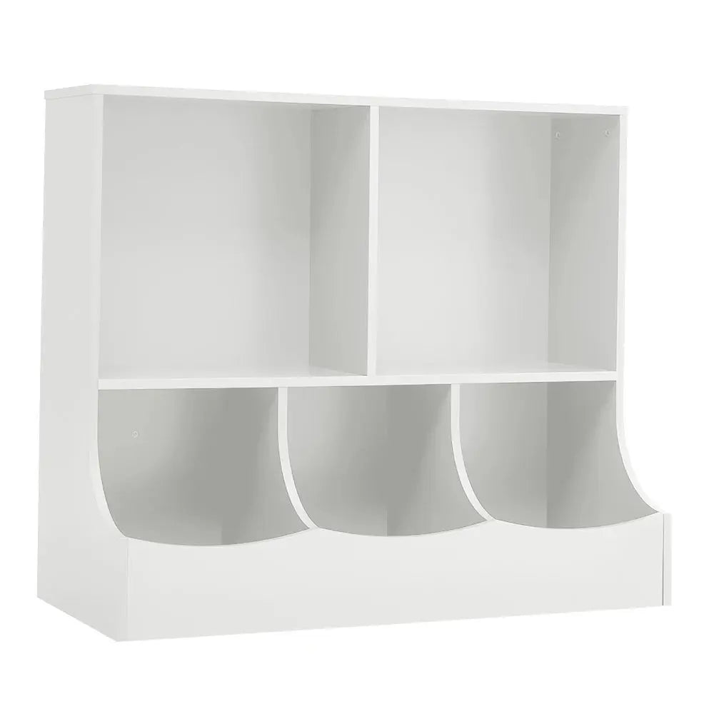White 2 Tier Open Style Toy and Book Storage Furnish Wise