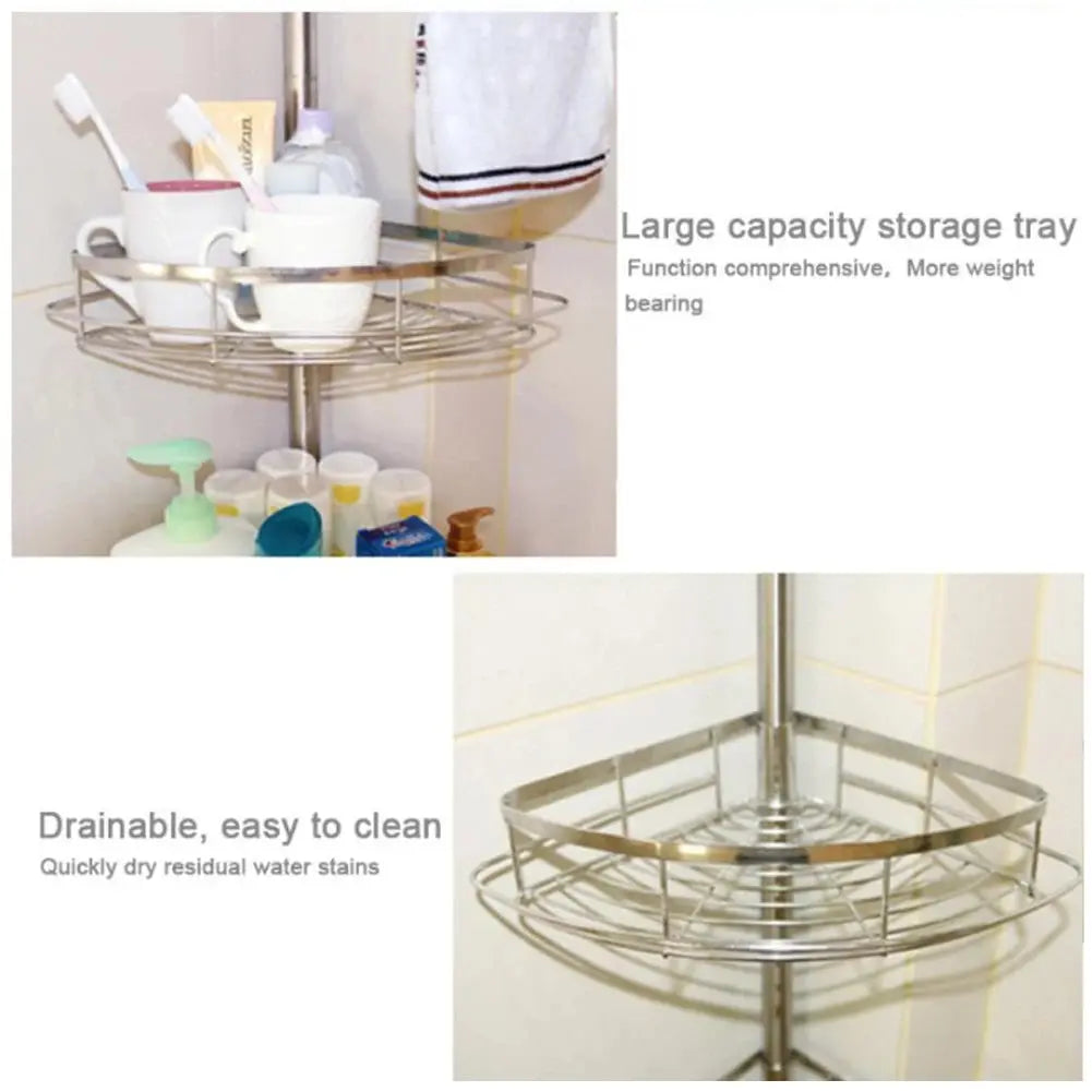 4 Tier Telescopic Bathroom Corner Shelf Shower Organizer Caddy