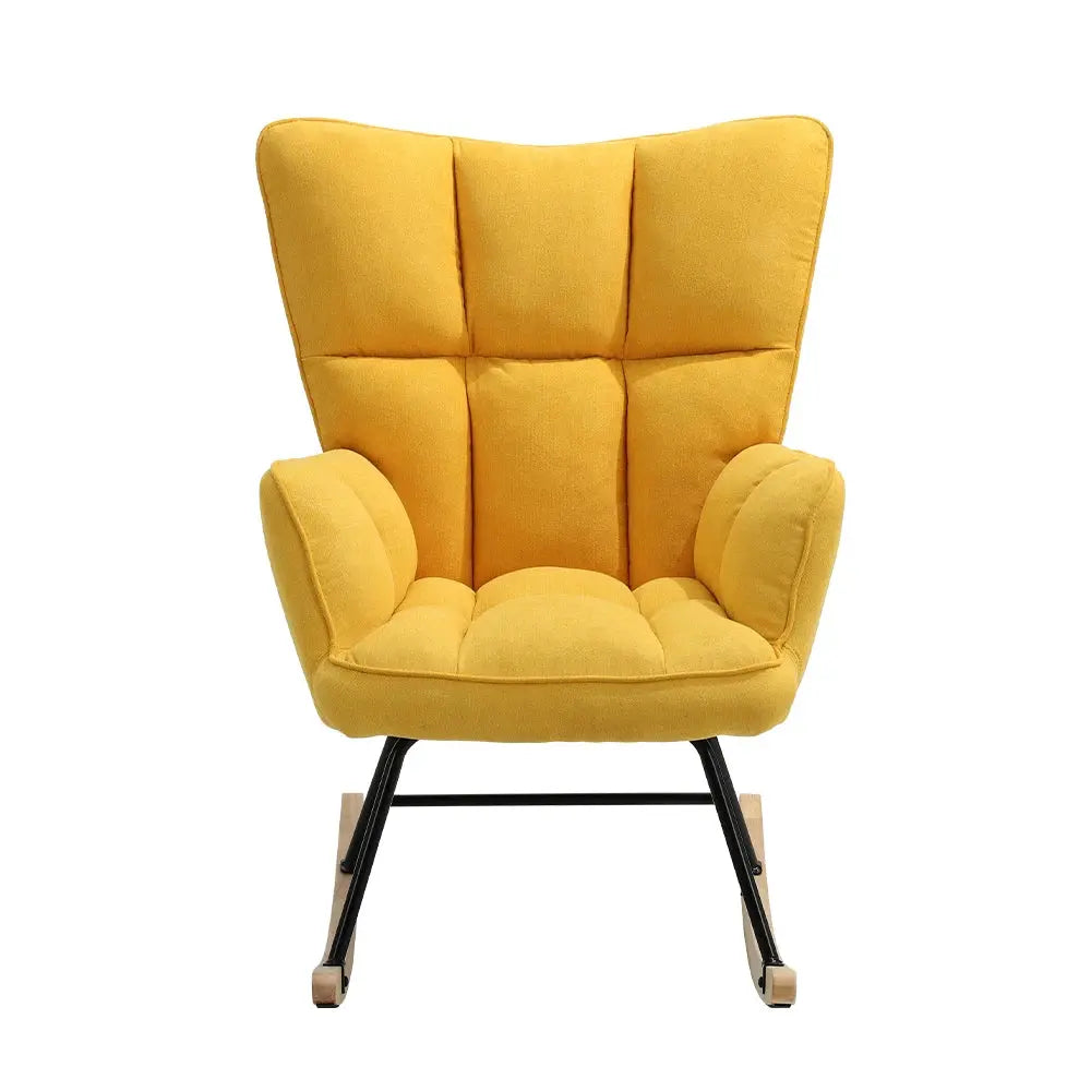 Modern Tufted Linen Upholstered Rocking Chair