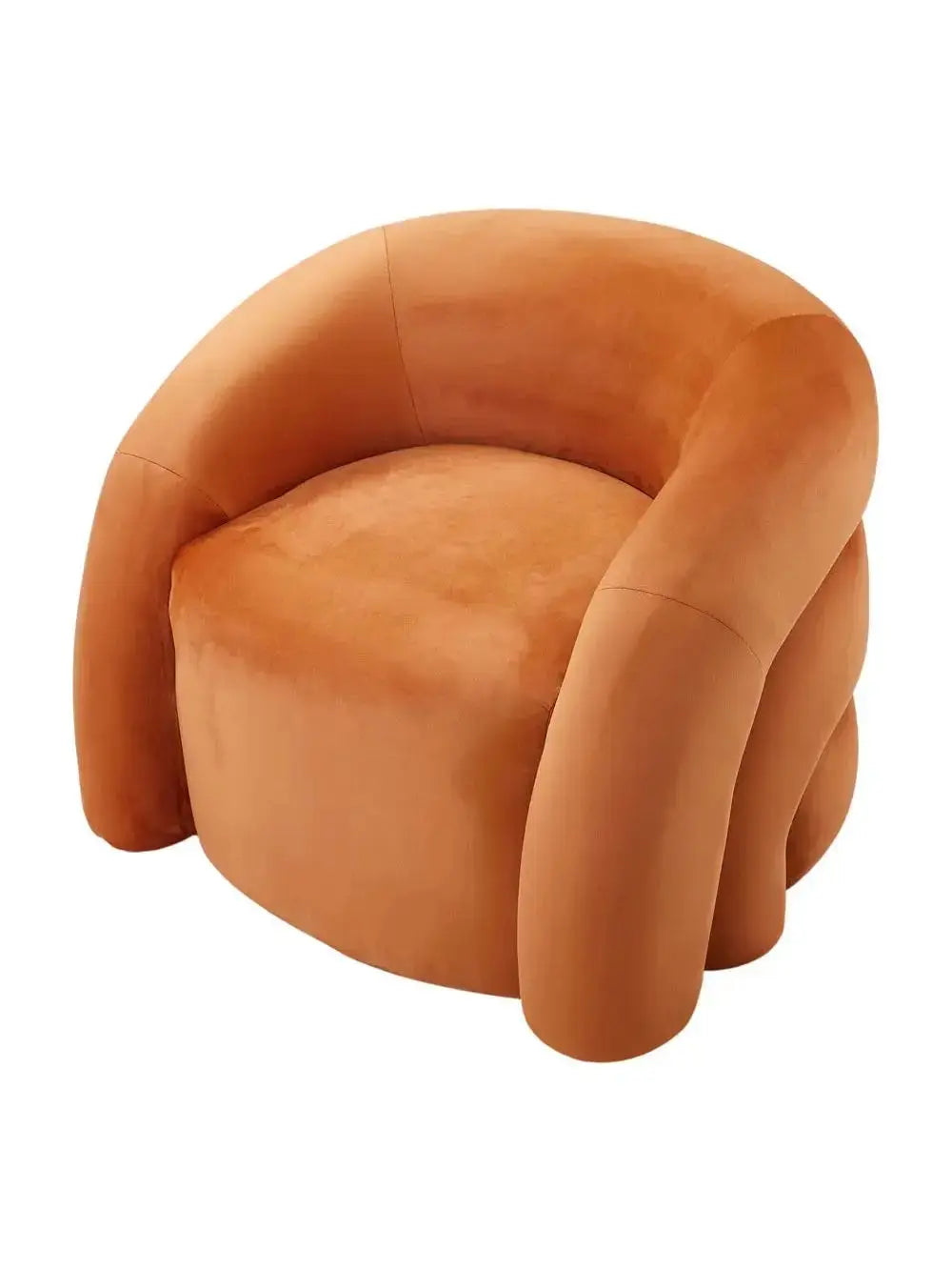 Nordic Velvet Upholstered Curved Armchair