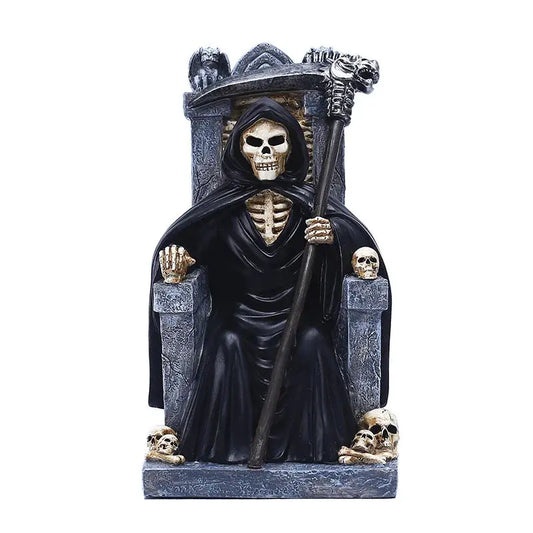 Death Skull Head Statue Carving Horror Home Table Decorative Craft Human Resin Bone Skeletons Sculpture Halloween Ornaments Gift Furnish Wise