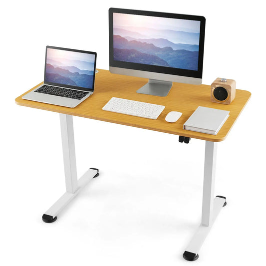 GOFLAME Electric Standing Desk, Ergonomic Sit Stand Computer Desk, Built-in Cable Management Hole, Button Controller Furnish Wise