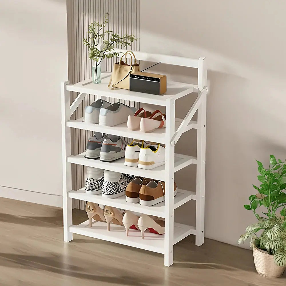 Foldable 5-Tier Bamboo Shoe Rack