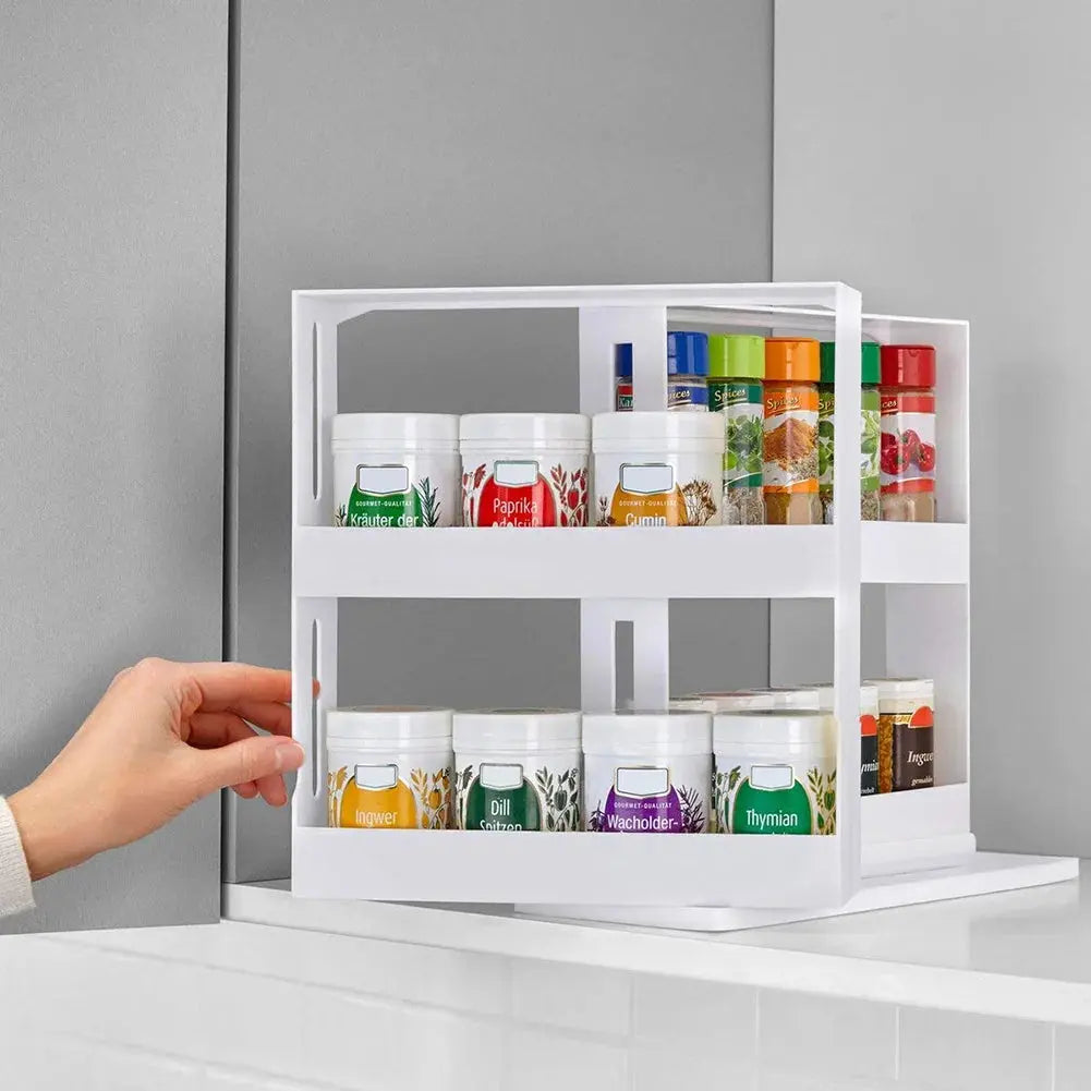 2 Tier Rotating Pull-out Spice Herb Rack