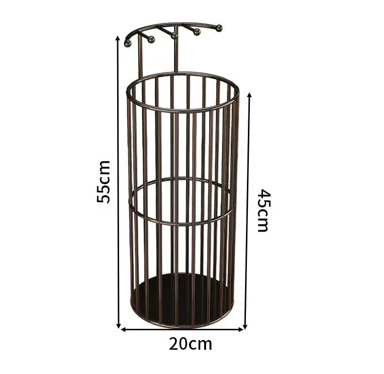 Iron Umbrella Storage Rack Circular Arc Large Capacity Rust and Wear Resistant Entrance Beach Umbrella Stands Bases Furnish Wise