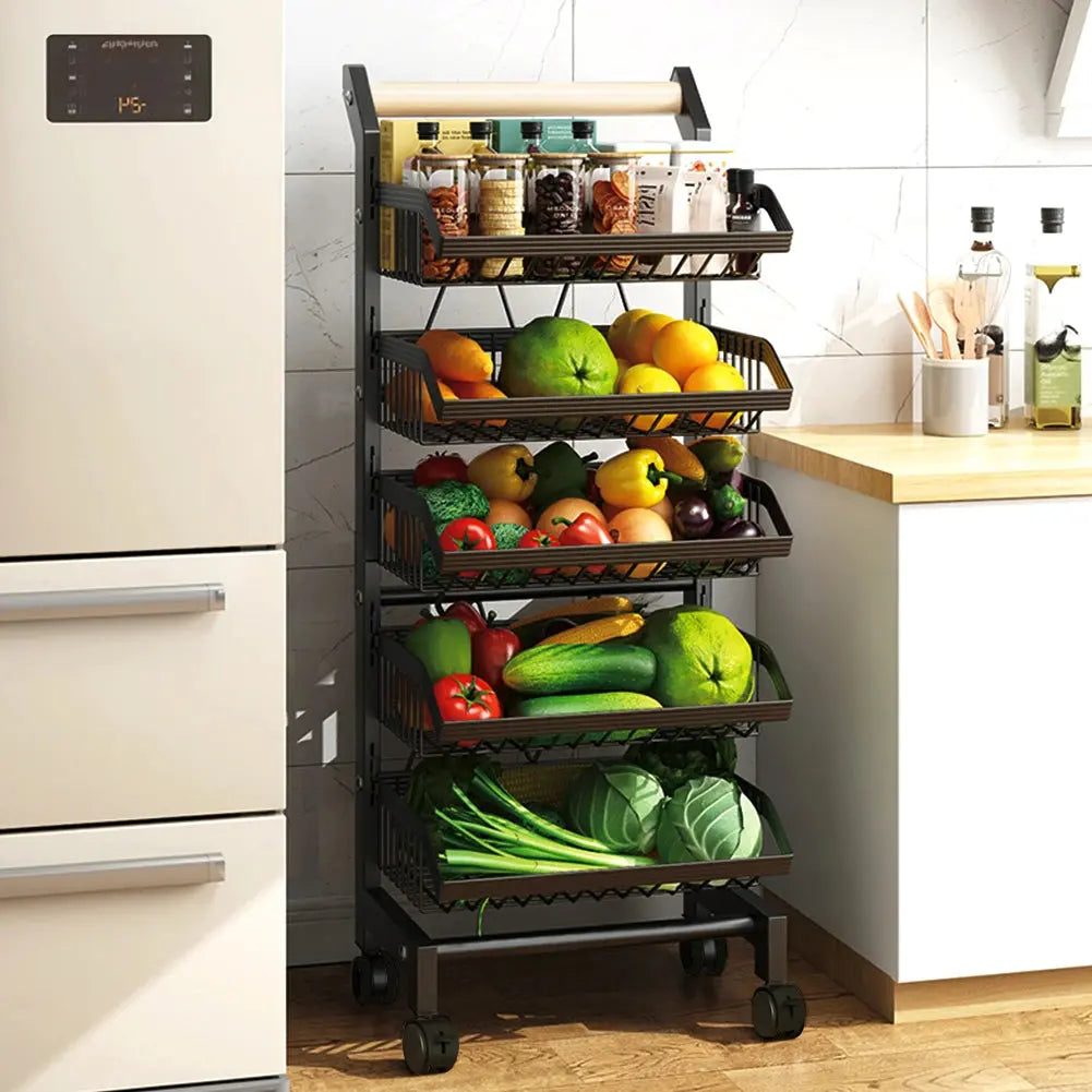 5-Tier Fruit & Veg Storage Kitchen Trolley