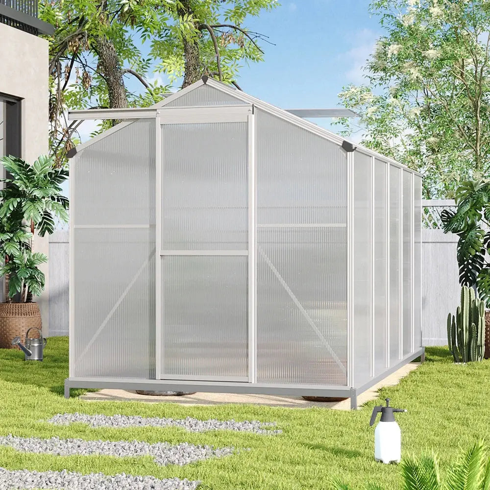 Premium Aluminium Hobby Greenhouse with Sliding Door Furnish Wise