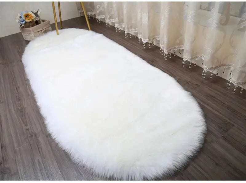 Fluffy Imitation Wool Area Rug Furnish Wise
