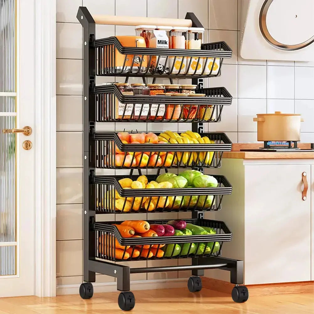 5-Tier Fruit & Veg Storage Kitchen Trolley
