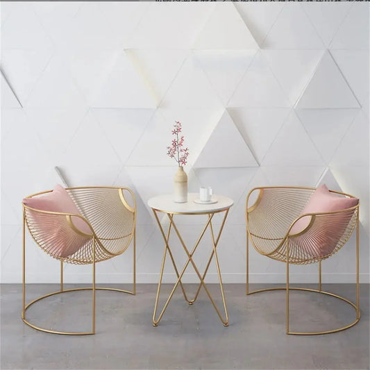 Creative Hollow Out Golden Luxury Armchair Furnish Wise