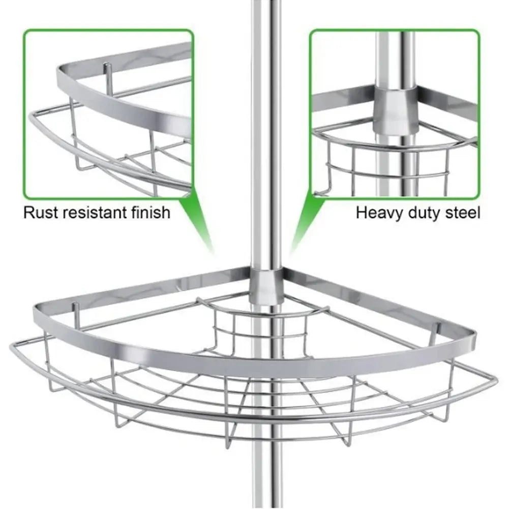 4 Tier Telescopic Bathroom Corner Shelf Shower Organizer Caddy