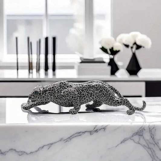 Resin Cheetah Fiugrine Modern Creative Leopard Decorative Sculpture Panther Statue Home Bar Living Room Study Room Decor Gift Furnish Wise