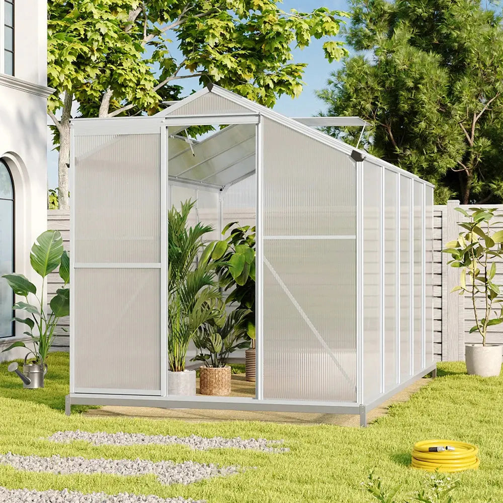 Premium Aluminium Hobby Greenhouse with Sliding Door Furnish Wise