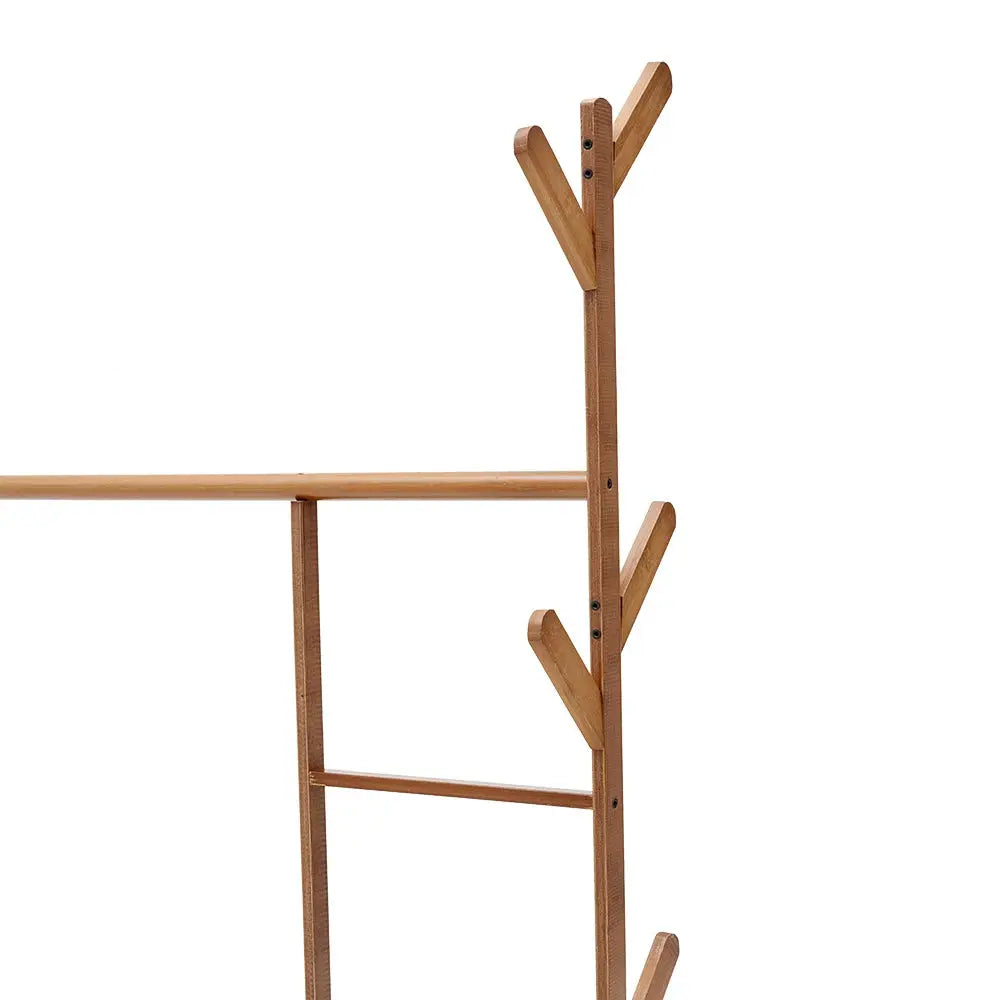 Bamboo Garment Hat Rack with Wheels
