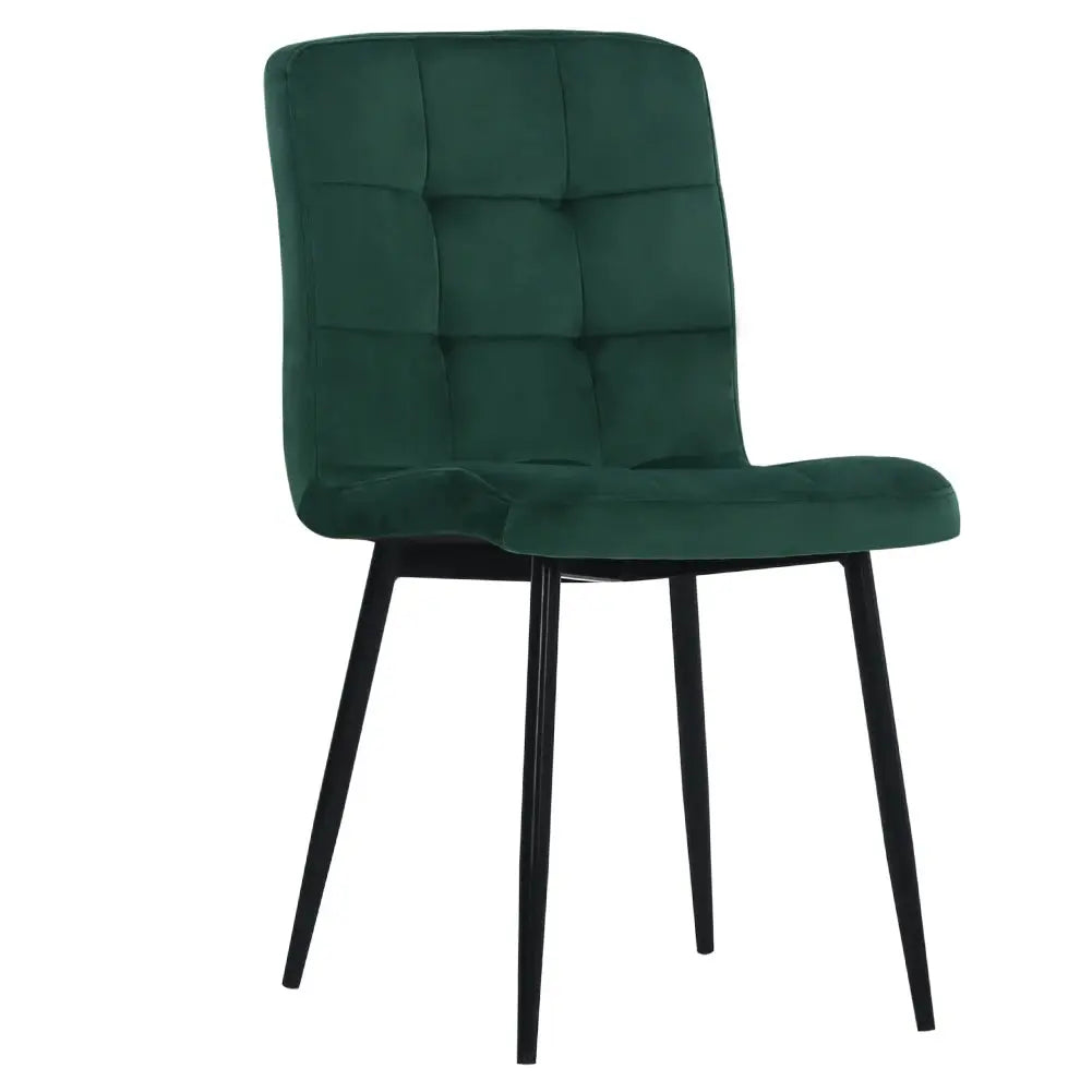 Set of 4 Matte Velvet Padded Dining Chairs Furnish Wise