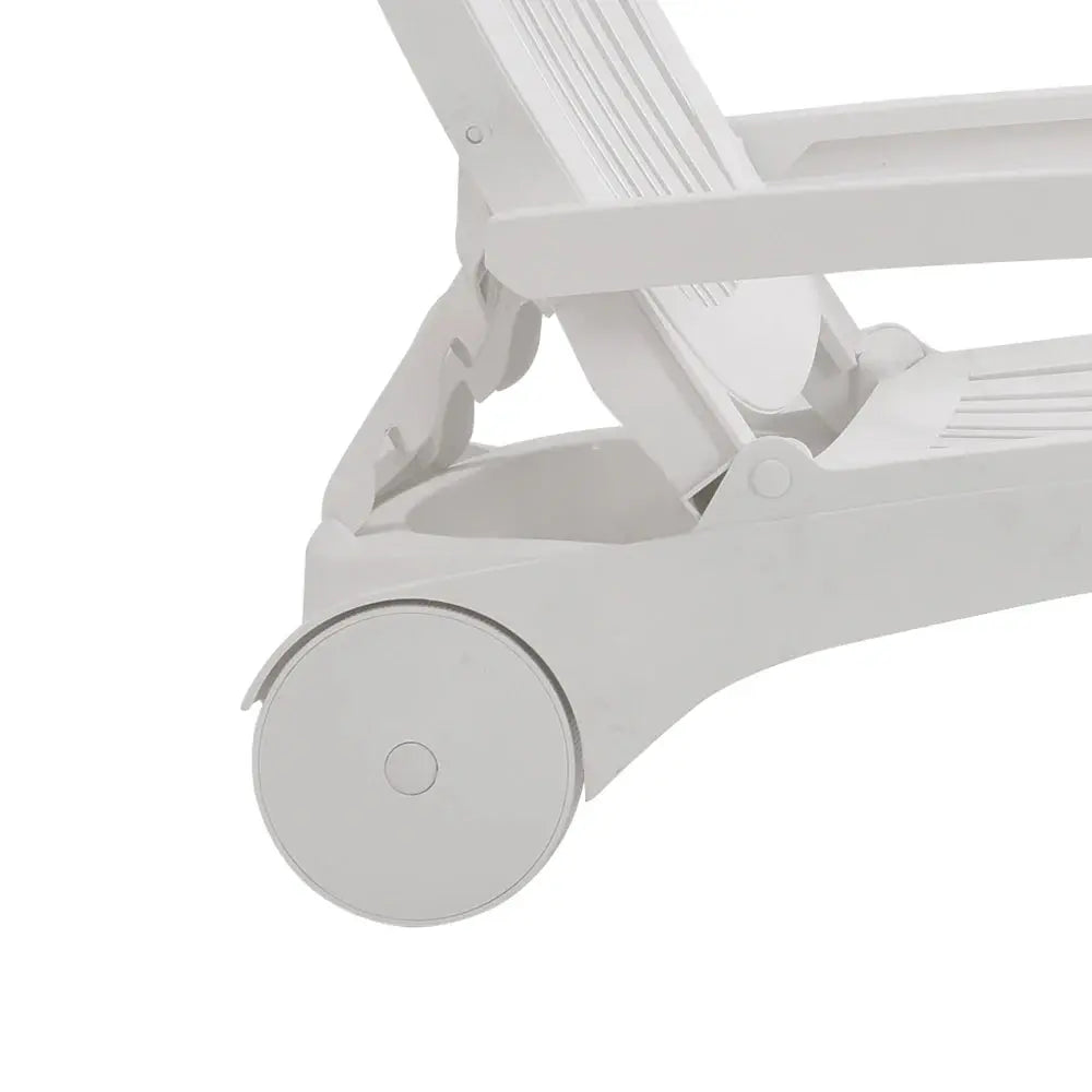 Outdoor Plastic Folding Leisure Chair with Wheels Furnish Wise