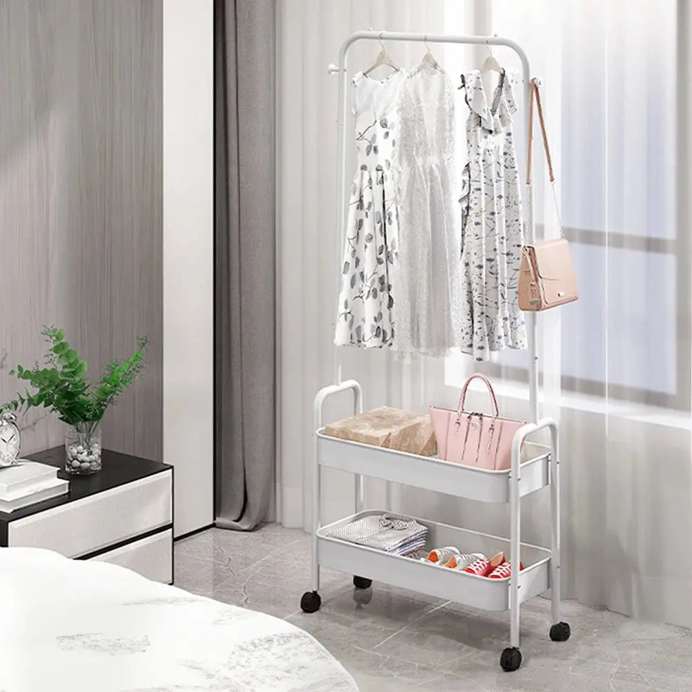 Floor-standing Household Storage Rack with Wheels