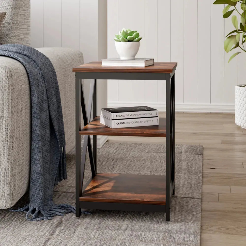Brown Vintage Wooden Side Table End Table Wood Coffee Table