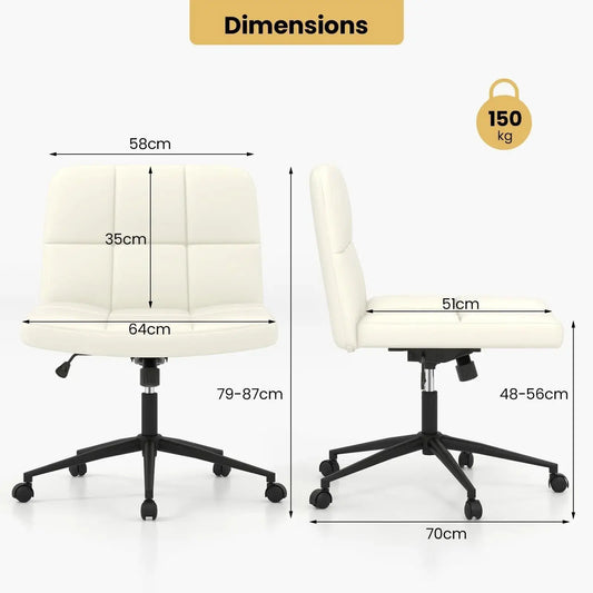 PU Leather Upholstered Cross-legged Office Chair Furnish Wise