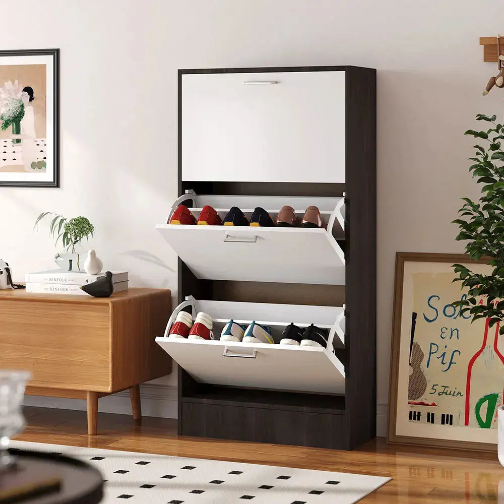 3 Layer Wooden Dump Drawers Shoe Shelves